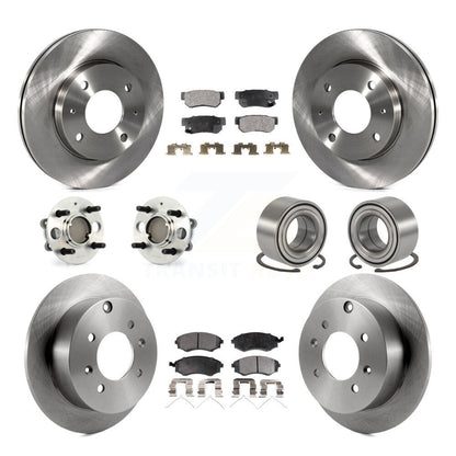 Hub Bearing Brake Rotor Pad Front Rear Kit (10Pc) For Hyundai Sonata 4-Wheel ABS