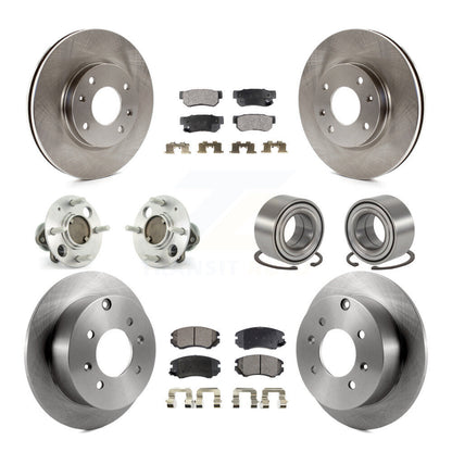 Hub Bearing Brake Rotor Pads Front Rear Kit (10Pc) For Hyundai Sonata Kia Optima