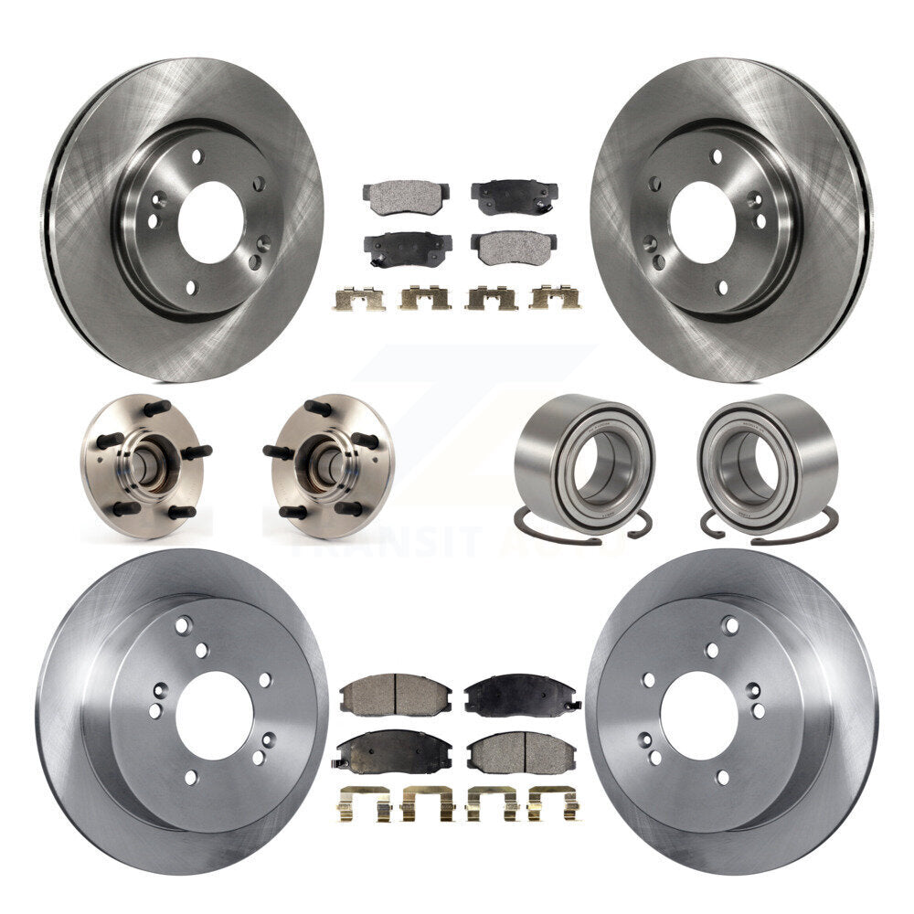 Hub Bearing Disc Brake Rotor And Pads Front Rear Kit (10Pc) For Hyundai Santa Fe