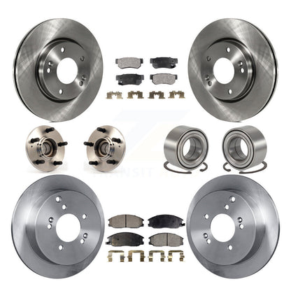 Hub Bearing Disc Brake Rotor And Pads Front Rear Kit (10Pc) For Hyundai Santa Fe