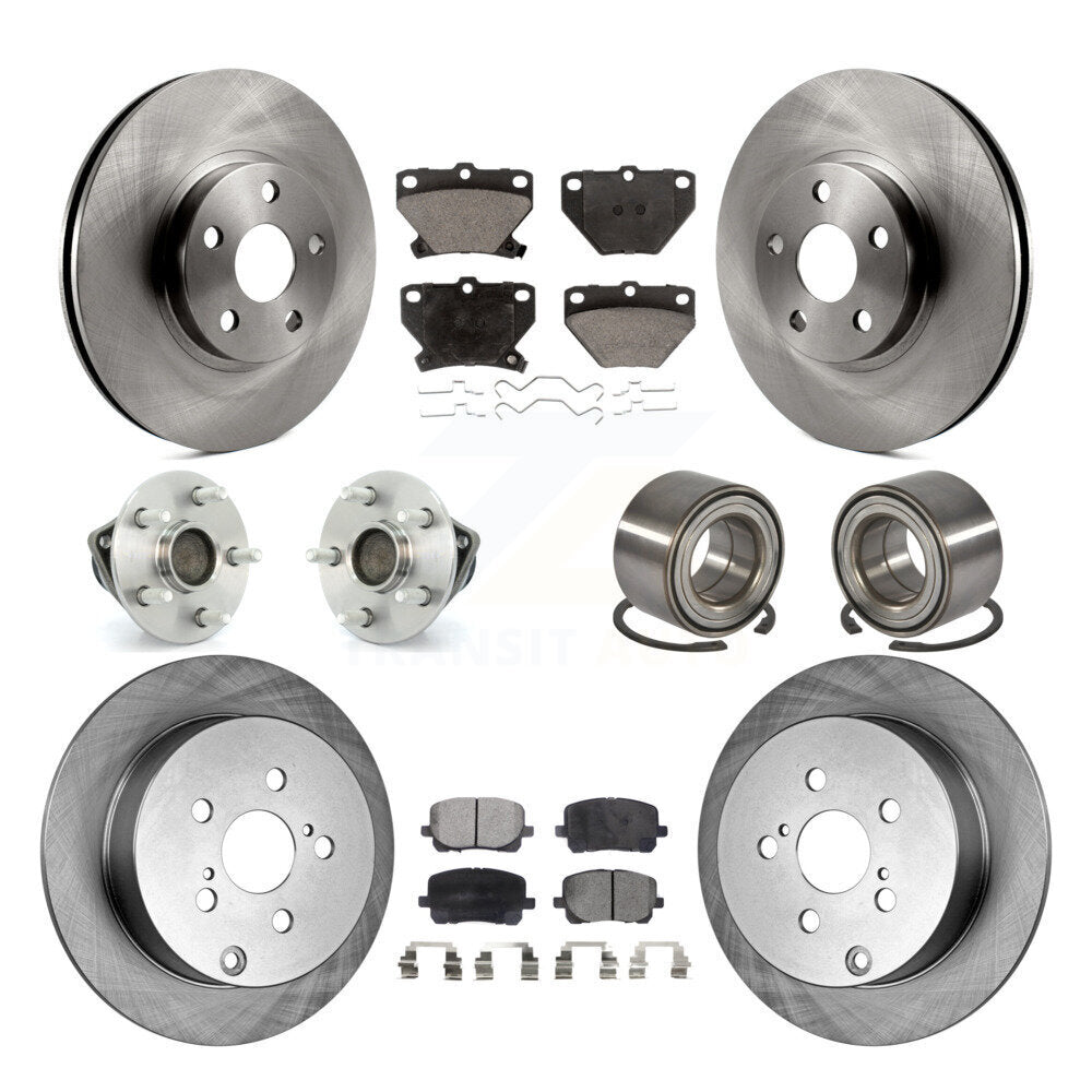 Hub Bearing Brake Rotor Pad Front Rear Kit (10Pc) For Toyota Matrix Corolla Vibe