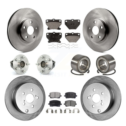 Hub Bearing Brake Rotor Pad Front Rear Kit (10Pc) For Toyota Matrix Corolla Vibe