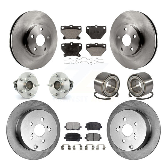 Hub Bearing Brake Rotor Pad Front Rear Kit (10Pc) For Toyota Matrix Corolla Vibe