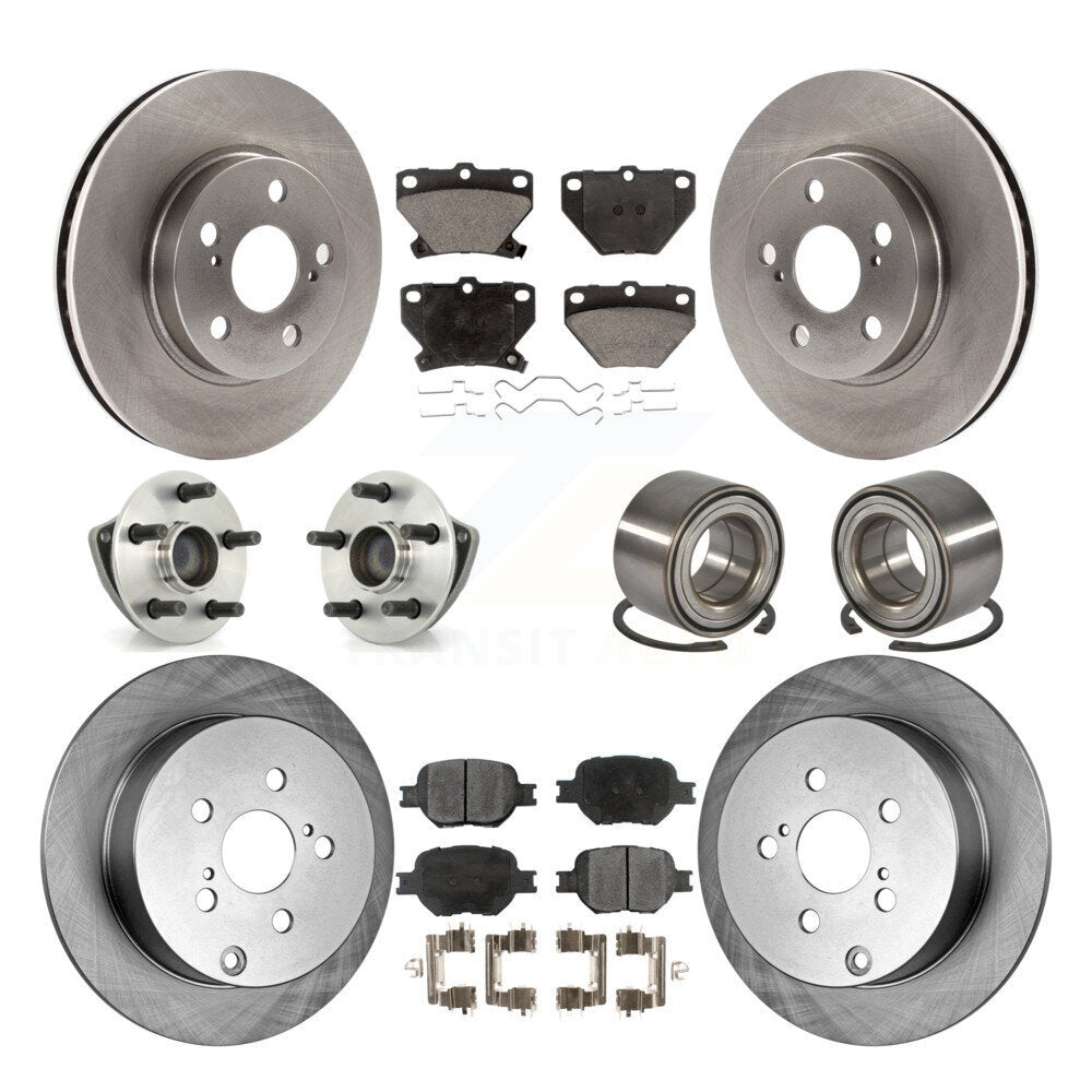 Hub Bearings Disc Brake Rotors And Pads Front Rear Kit (10Pc) For Toyota Celica