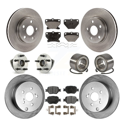 Hub Bearings Disc Brake Rotors And Pads Front Rear Kit (10Pc) For Toyota Celica