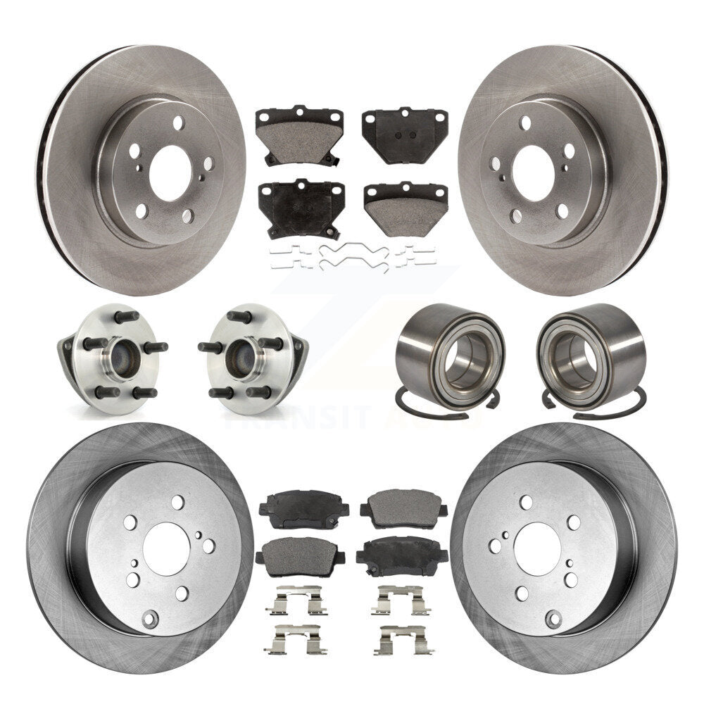 Hub Bearings Disc Brake Rotors And Pads Front Rear Kit (10Pc) For Toyota Celica