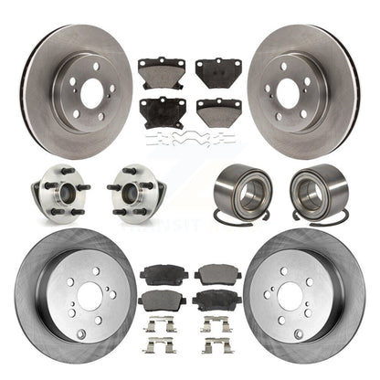 Hub Bearings Disc Brake Rotors And Pads Front Rear Kit (10Pc) For Toyota Celica