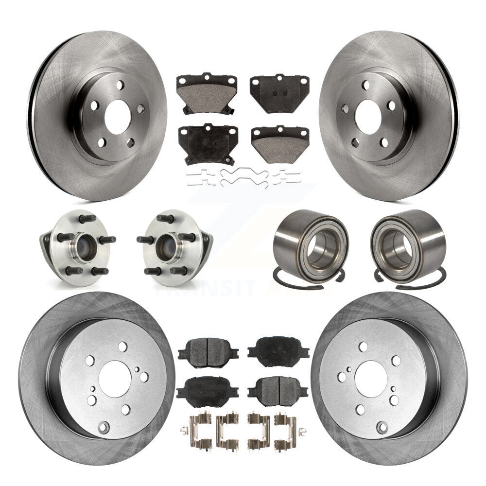 Hub Bearings Disc Brake Rotors And Pads Front Rear Kit (10Pc) For Toyota Celica