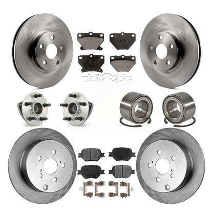 Hub Bearings Disc Brake Rotors And Pads Front Rear Kit (10Pc) For Toyota Celica
