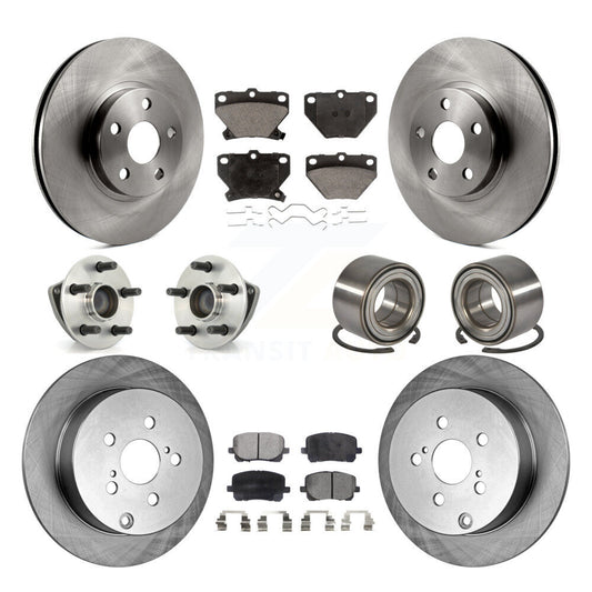Hub Bearing Brake Rotor Pad Front Rear Kit (10Pc) For Toyota Matrix Pontiac Vibe
