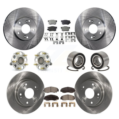 Hub Bearing Disc Brake Rotor And Ceramic Pad Front Rear Kit (10Pc) For Acura CSX