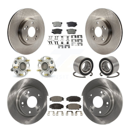Hub Bearing Disc Brake Rotor Pad Front Rear Kit (10Pc) For Honda Civic Acura CSX