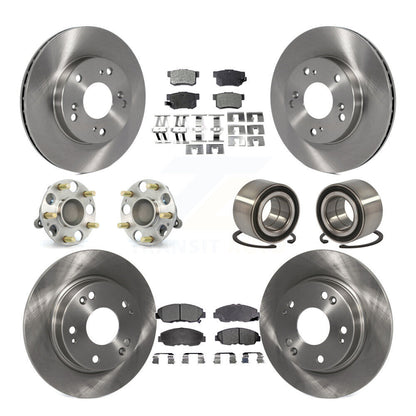 Wheel Hub Bearing Disc Brake Rotor And Pad Front Rear Kit (10Pc) For Honda Civic