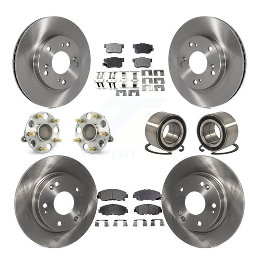 Wheel Hub Bearing Disc Brake Rotor And Pad Front Rear Kit (10Pc) For Honda Civic