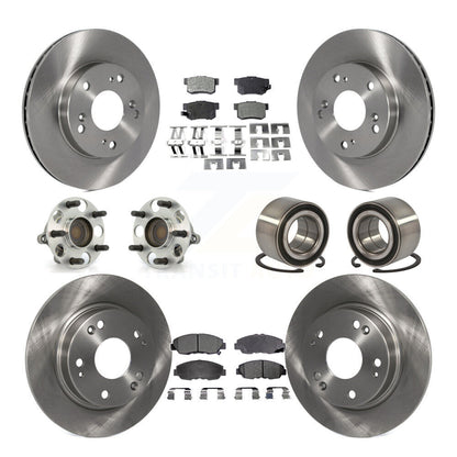 Wheel Hub Bearing Disc Brake Rotor And Pad Front Rear Kit (10Pc) For Honda Civic