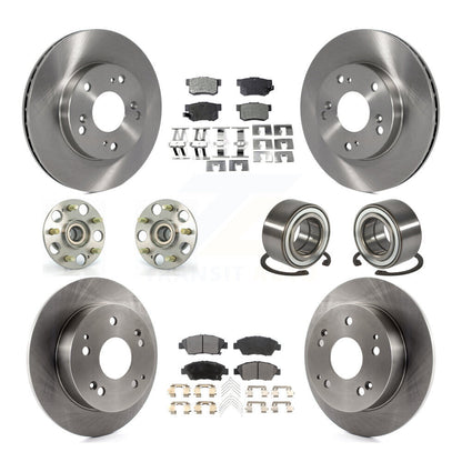 Hub Bearing Disc Brake Rotor Pads Front Rear Kit (10Pc) For 2004 Honda Civic SiR