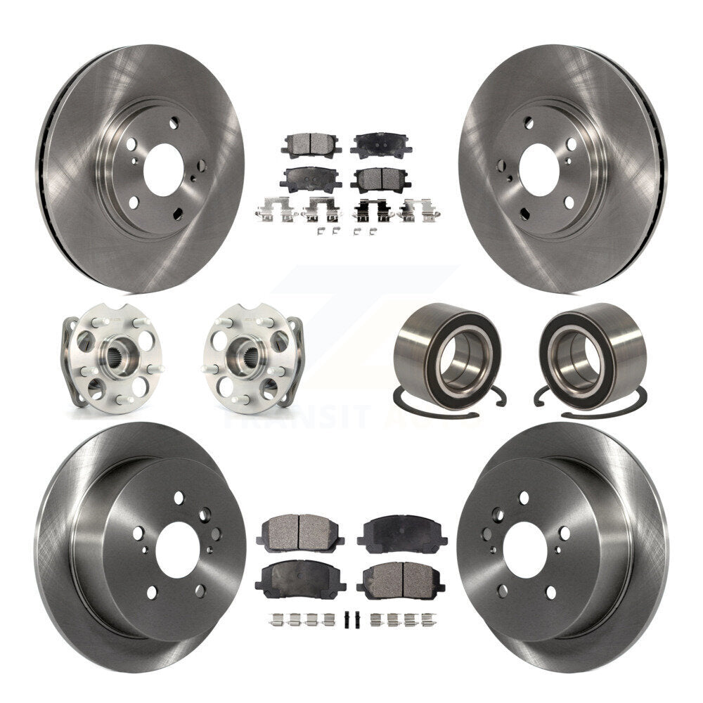 Hub Bearing Disc Brake Rotor And Pad Front Rear Kit (10Pc) For Toyota Highlander