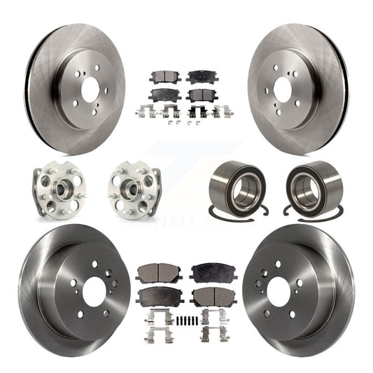Hub Bearing Brake Rotor & Pad Front Rear Kit (10Pc) For Lexus RX350 RX330 Toyota