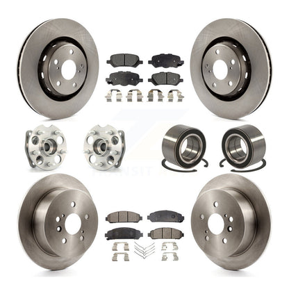 Hub Bearing Brake Rotor Pad Front Rear Kit (10Pc) For 2009-2016 Toyota Venza AWD