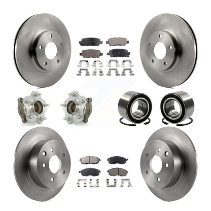 Hub Bearings Disc Brake Rotors And Pads Front Rear Kit (10Pc) For Nissan Altima