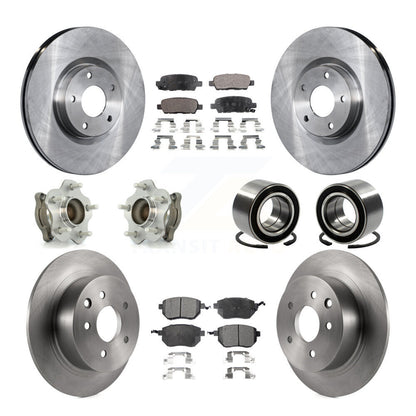 Hub Bearing Disc Brake Rotor Pads Front Rear Kit (10Pc) For Nissan Altima Maxima