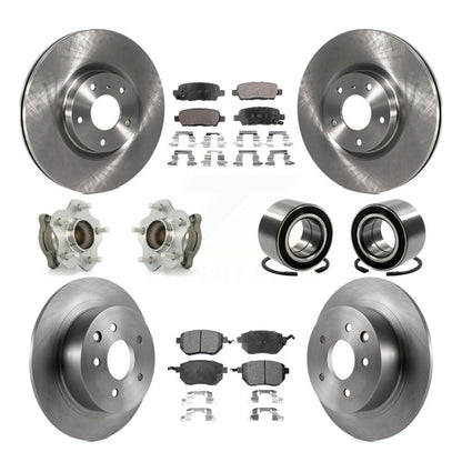 Hub Bearing Disc Brake Rotor Pads Front Rear Kit (10Pc) For Nissan Altima Maxima