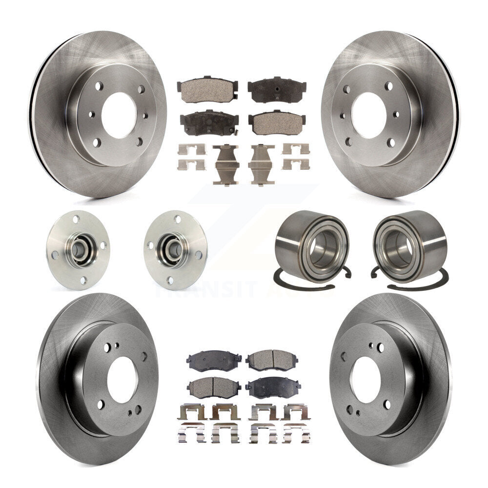 Hub Bearing Disc Brake Rotor & Pads Front Rear Kit (10Pc) For Nissan Sentra 1.8L