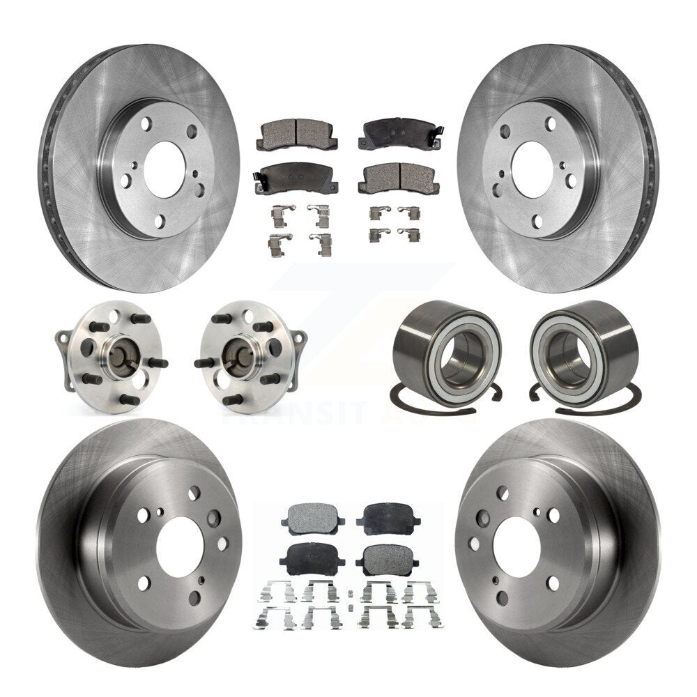 Hub Bearing Brake Rotor Pads Front Rear Kit (10Pc) For Toyota Camry Solara Lexus