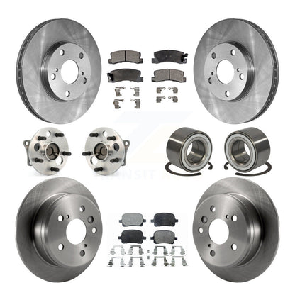 Hub Bearing Brake Rotor Pads Front Rear Kit (10Pc) For Toyota Camry Solara Lexus