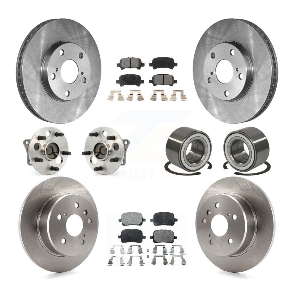 Hub Bearing Brake Rotor & Pads Front Rear Kit (10Pc) For 2000-2004 Toyota Avalon