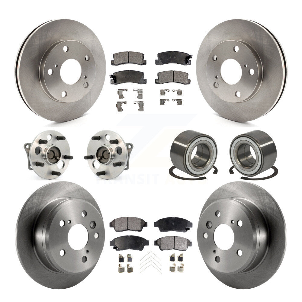 Hub Bearings Disc Brake Rotors And Pads Front Rear Kit (10Pc) For Toyota Camry