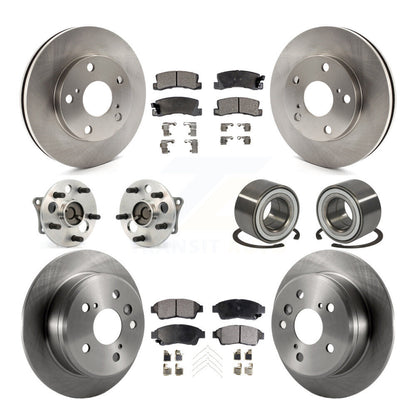 Hub Bearings Disc Brake Rotors And Pads Front Rear Kit (10Pc) For Toyota Camry