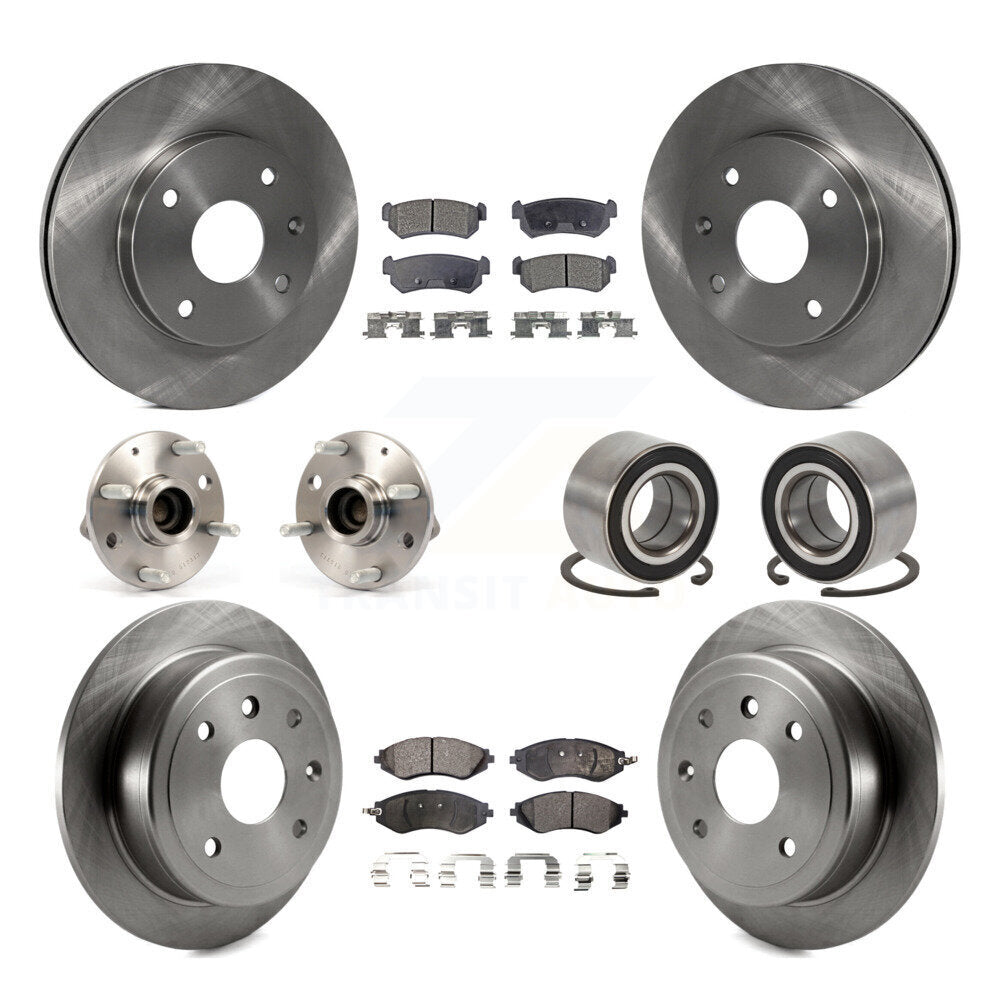 Hub Bearing Brake Rotor And Pad Front Rear Kit (10Pc) For Chevrolet Optra Suzuki
