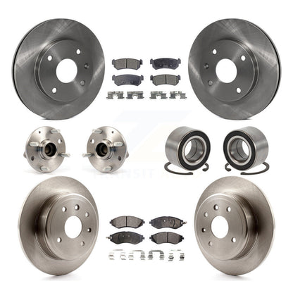 Hub Bearing Brake Rotor & Pads Front Rear Kit (10Pc) For Chevrolet Optra Non-ABS