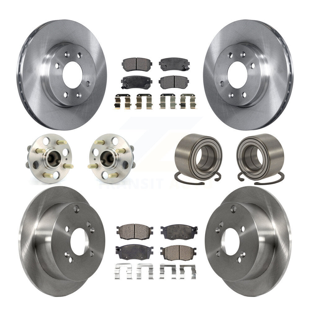 Hub Bearing Brake Rotor & Pads Front Rear Kit (10Pc) For Hyundai Accent Kia Rio5