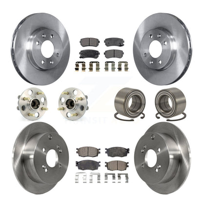 Hub Bearing Brake Rotor & Pads Front Rear Kit (10Pc) For Hyundai Accent Kia Rio5