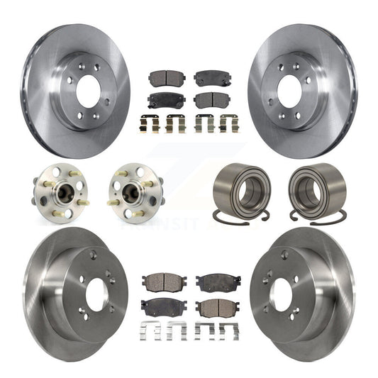 Hub Bearing Brake Rotor & Pads Front Rear Kit (10Pc) For Hyundai Accent Kia Rio5