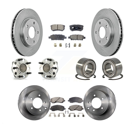 Hub Bearings Disc Brake Rotors And Pads Front Rear Kit (10Pc) For Dodge Caliber
