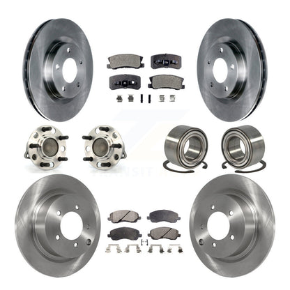 Hub Bearing Brake Rotor & Pad Front Rear Kit (10Pc) For Jeep Patriot Compass FWD