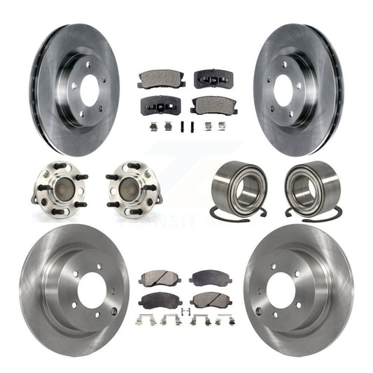 Hub Bearing Brake Rotor & Pad Front Rear Kit (10Pc) For Jeep Patriot Compass FWD