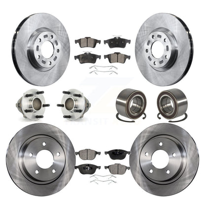 Hub Bearings Disc Brake Rotors And Pads Front Rear Kit (10Pc) For Mazda 3 Sport