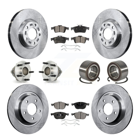 Hub Bearing Disc Brake Rotors And Ceramic Pads Front Rear Kit (10Pc) For Mazda 5