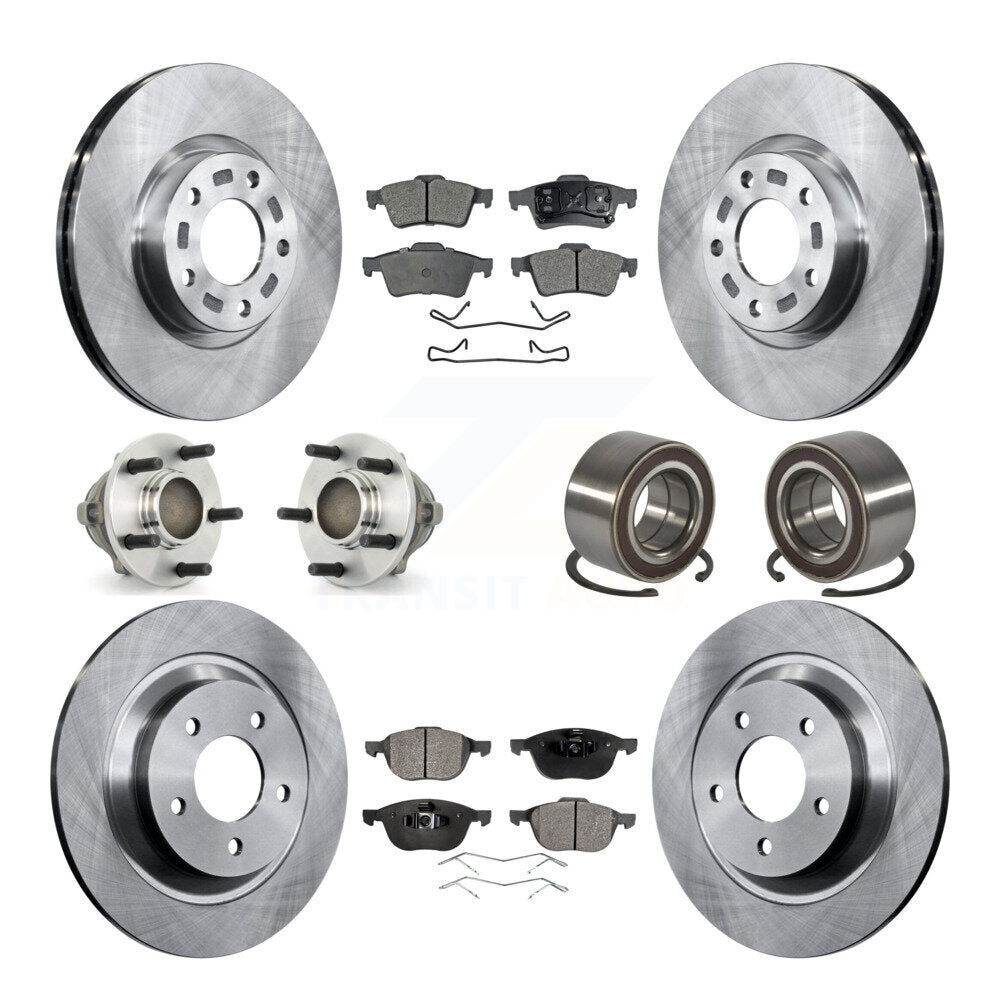 Hub Bearing Disc Brake Rotor Pad Front Rear Kit (10Pc) For 2006 Mazda 5 To 02 06