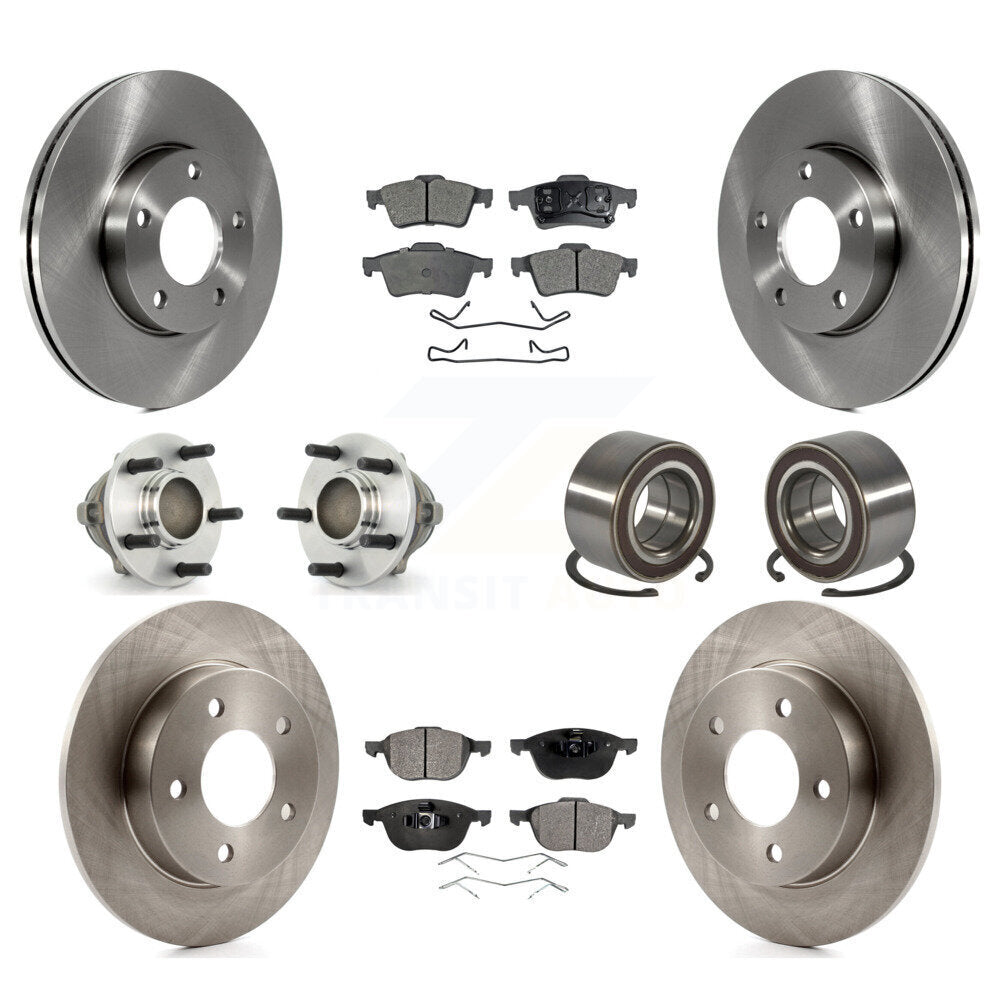Hub Bearing Brake Rotor Pad Front Rear Kit (10Pc) For 2005 Mazda 3 From 01 05