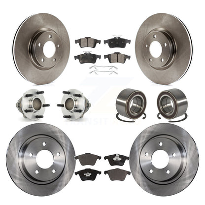 Hub Bearing Disc Brake Rotors And Ceramic Pads Front Rear Kit (10Pc) For Mazda 3