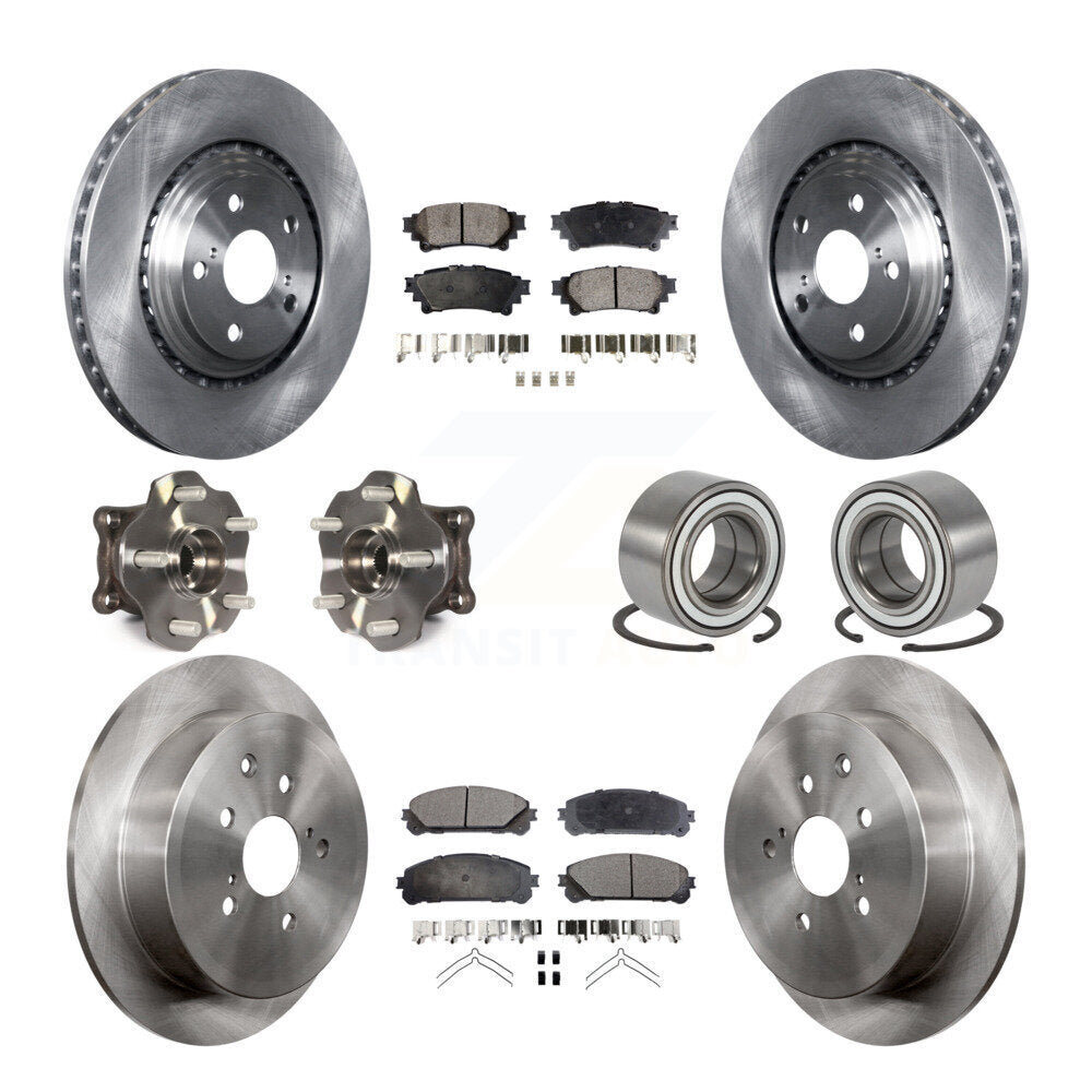 Hub Bearing Brake Rotor & Pads Front Rear Kit (10Pc) For Toyota Highlander Lexus