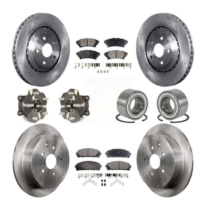 Hub Bearing Brake Rotor & Pads Front Rear Kit (10Pc) For Toyota Highlander Lexus