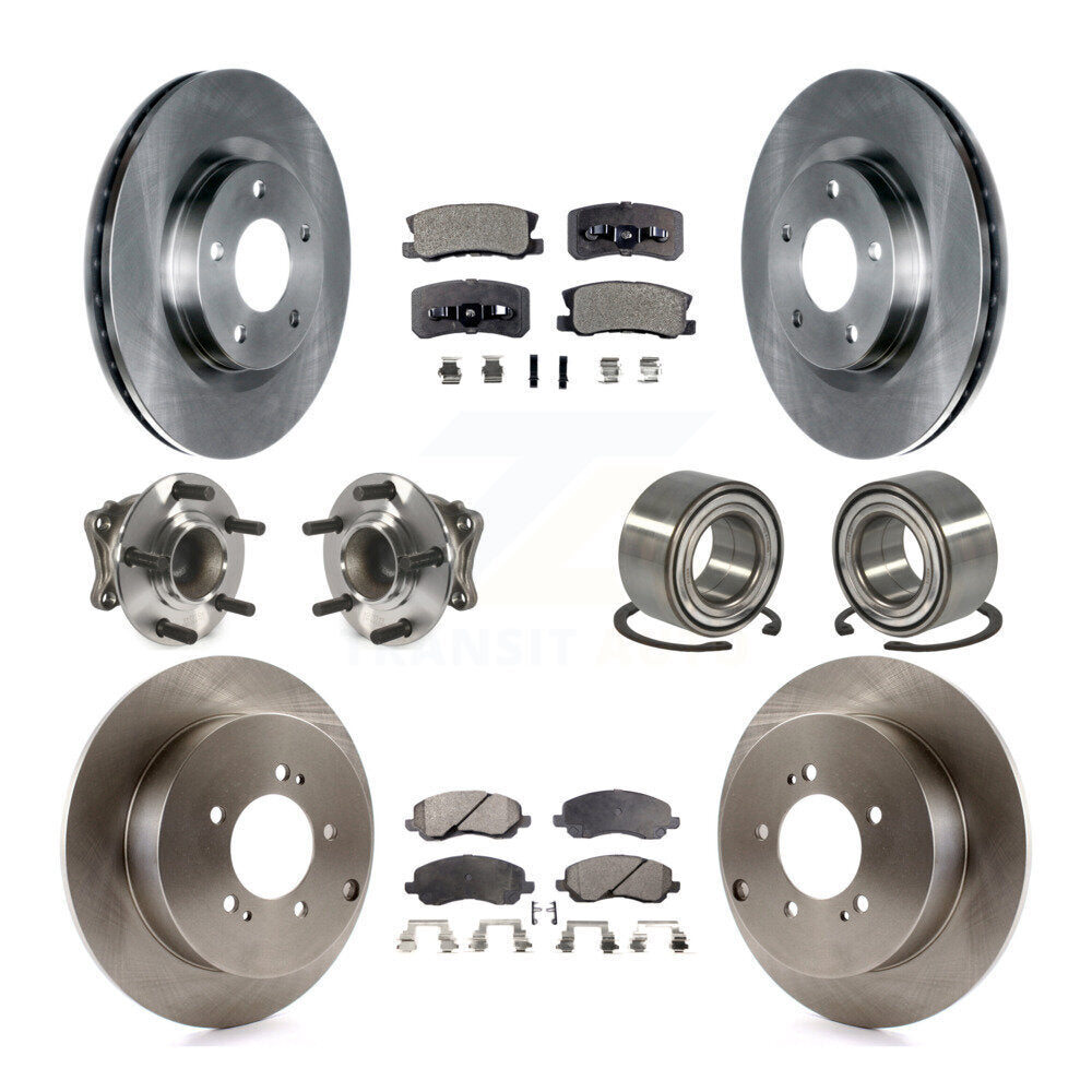Hub Bearing Disc Brake Rotor Pads Front Rear Kit (10Pc) For Mitsubishi Outlander