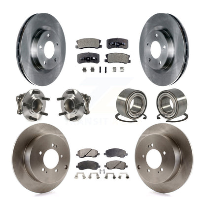 Hub Bearing Disc Brake Rotor Pads Front Rear Kit (10Pc) For Mitsubishi Outlander