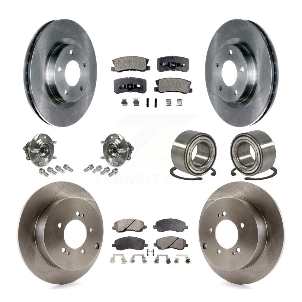 Hub Bearing Disc Brake Rotor Pads Front Rear Kit (10Pc) For Mitsubishi Outlander